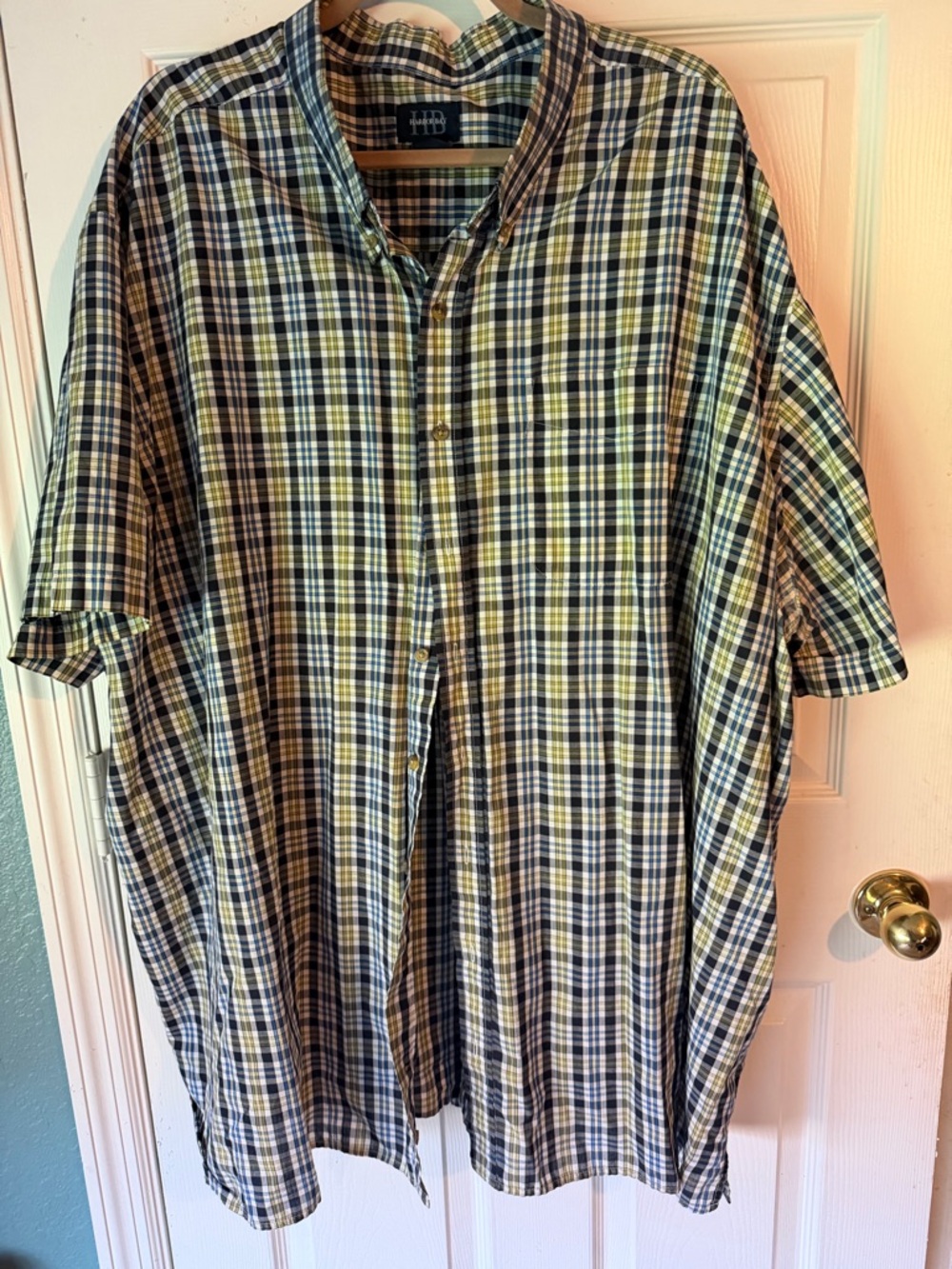 Harbor Bay Short-Sleeve Plaid Button-Down Shirt - Yellow & Blue
